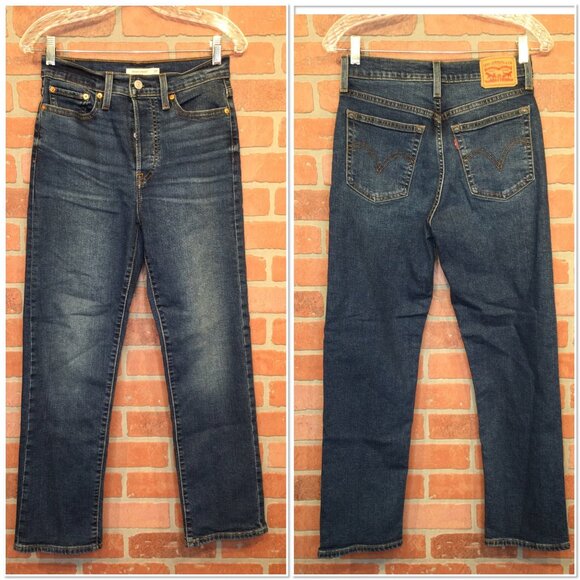 Levis Wedgie Straight Womens Jeans Size 28 Blue Denim Button Fly - Picture 1 of 8